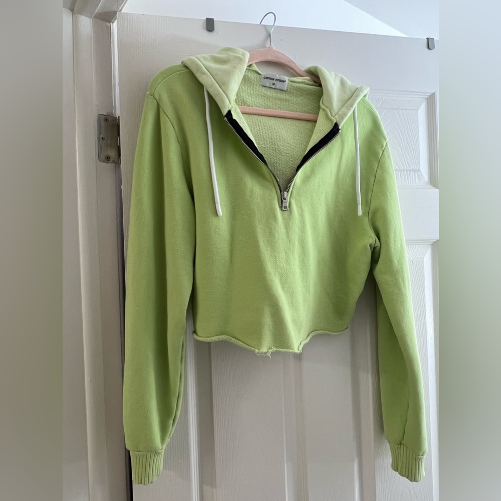 Cotton Citizen cropped half zip hoodie